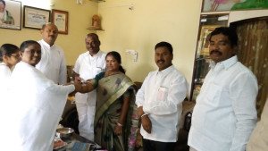 Tying Rakhi to Municipal Chairperson Sis. Sushma, Kamareddy 